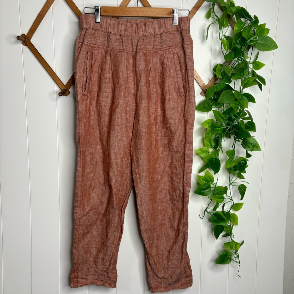 Anthropologie Hei Hei Linen pants burnt orange size XS